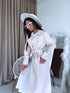 Fabric trench coat "MONA 23168" - LIGHT BEIGE